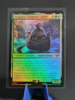 MTG FOIL Aragorn, Company Leader – The Lord of the Rings Card # 191 - Image 1