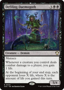MTG Magic 1x Defiling Daemogoth (M/NM) Commander Secrets of Strixhaven - Image 1