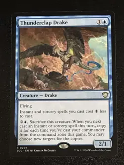 MTG Commander: Secrets of Strixhaven Thunderclap Drake 0204 NM Rare - Image 1