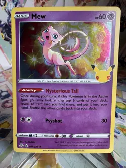 2021 Pokemon Celebrations Mew Holo Rare 11/25 25th Anniversary Card Holo - Image 1
