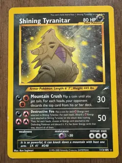 Pokemon Card Lot - Shining Tyranitar, 1st Ed Blissey, Ho Oh, Entei, Charizard 636996769739 - Image 2
