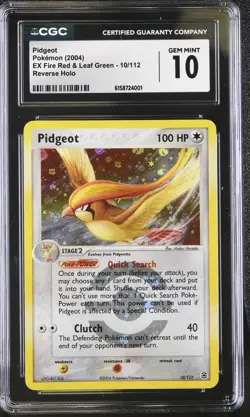 Pokemon Pidgeot 10/112 Reverse Holo EX Fire Red & Leaf Green - CGC 10 - Image 1
