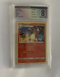 2020 Pokemon Charizard 025/185 CRACKED ICE HOLO Vivid Voltage platinum 8- PSA - Image 1
