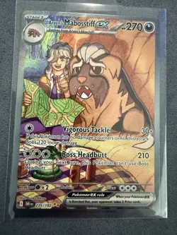 Pokemon TCG Arven's Mabosstiff EX #235/182 Sv10: Destined Rivals SAR Full Art NM - Image 1