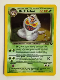 Pokemon TCG 2000 Team Rocket Holo Rare Dark Arbok (2/82) - NM - Image 1