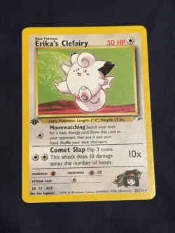 Pokemon TCG- Erika's Clefairy Gym Heroes 25/132 1st Edition LP - Image 1