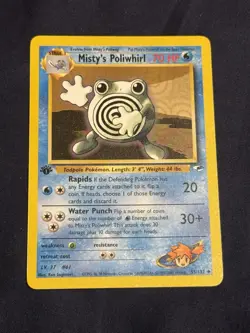 Misty's Poliwhirl 1st Edition 53/132 NM Gym Heroes Regular Pokemon TCG - Image 1