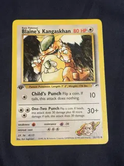 Pokemon Gym Heroes 1st Edition Blaine's Kangaskhan 36/132 - Image 1