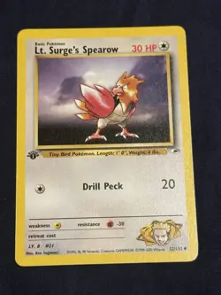 Pokemon 1st Edition Gym Heroes Lt. Surge's Spearow 52/132 - Image 1