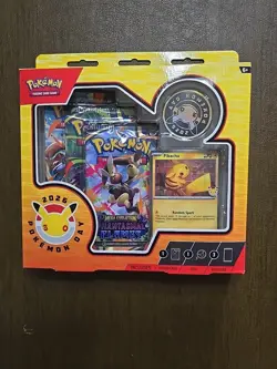 Pokemon Phantasmal Flames Box Pokemon Day 2026 Booster Packs Promo Pikachu Coin - Image 1