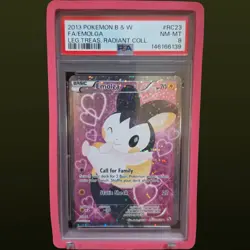 2013 POKEMON BLACK & WHITE LEGENDARY TREASURES RADIANT COLL. RC23 EMOLGA PSA 8 - Image 1