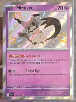 Mimikyu 160/091 Paldean Fates Shiny Holo Rare Baby 🔥 Pokemon - Image 1