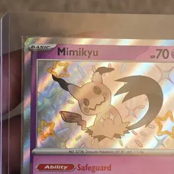 Mimikyu 160/091 Paldean Fates Shiny Holo Rare Baby 🔥 Pokemon - Image 2