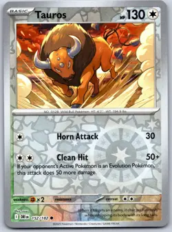 Tauros 152/182 Common Destined Rivals Pokemon Reverse Holo Near Mint - Image 1