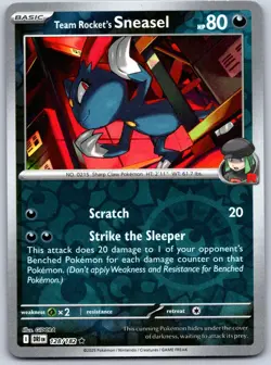 Team Rocket's Sneasel 128/182 Rare Destined Rivals Pokemon Reverse Holo NM - Image 1