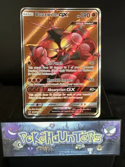 Pokemon Card Buzzwole GX 104/111 Crimson Invasion Full Art Ultra Rare Holo L/P - Image 1