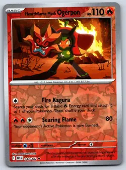 Hearthflame Mask Ogerpon 044/182 Destined Rivals Pokemon Reverse Holo NM - Image 1