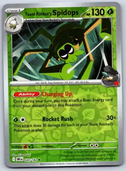 Team Rocket's Spidops 020/182 Rare Destined Rivals Pokemon Reverse Holo NM - Image 1