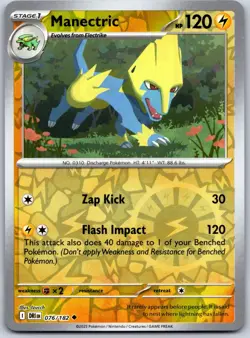 Manectric 076/182 Uncommon Destined Rivals Pokemon Reverse Holo Near Mint - Image 1