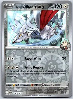 Steven's Skarmory 142/182 Common Destined Rivals Pokemon Reverse Holo Near Mint - Image 1