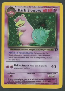 2000 Pokemon TCG Team Rocket Dark Slowbro Holo Rare 12/82 Unlimited Holofoil LP - Image 1