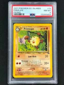 Pokemon 2001 Primeape 18/8 Islands Promo PSA 8 - Image 1