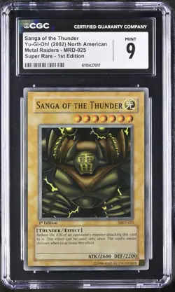 Sanga of The Thunder MRD-025 Metal Raiders 1st Edition CGC 9 Mint Yu-Gi-Oh - Image 1
