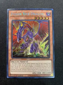 Power Vice Dragon Secret Rare BLZD-EN002 Blazing Dominion 1st Edition Yugioh NM - Image 1
