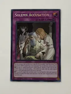 Solemn Accusation BLZD-EN079 Secret Rare 1st Edition Yu-Gi-Oh - Image 1