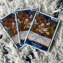 3x One Piece Card Game Portgas D Ace OP08-052 English - Image 1