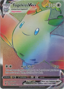 Togekiss VMAX 191/185 Rainbow Rare Vivid Voltage Pokemon Near Mint - Image 1