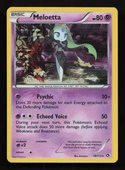 Meloetta Pokemon Legendary Treasures 78/113 Holo Rare NM - Image 1