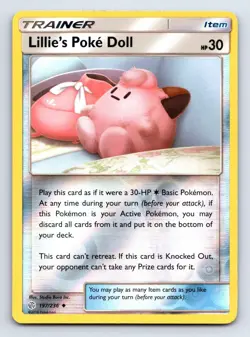 Lillie's Poke Doll 197/236 Uncommon Cosmic Eclipse Pokemon Reverse Holo NM - Image 1
