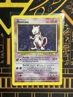 Mewtwo 10/102 Pokemon TCG 1999 Base Set Holo Unlimited Rare MP - Image 1
