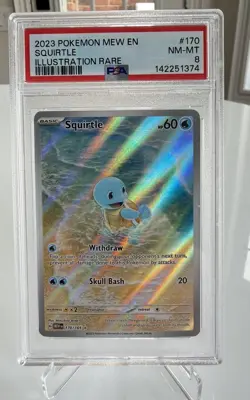 2023 Pokemon 151 Squirtle IR 170/165 PSA 8 NM-MT Illustration Rare - Image 1