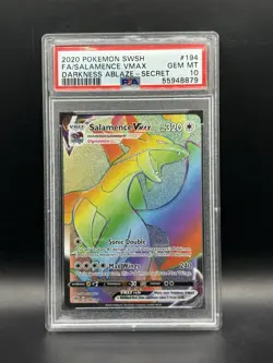 Pokemon TCG Salamence VMAX 194/189 Darkness Ablaze Secret Rare Holo PSA 10 - Image 1