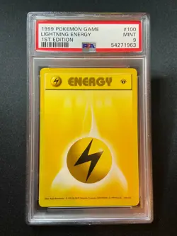 1999 Pokemon 1st Edition Shadowless Base Set - Lightning Energy - PSA 9 - Image 1