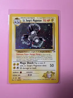 Carte Pokemon Holo Rare TCG Lieutenant Surge's Magneton 8/132 Gym Heroes NM/EX - Image 1