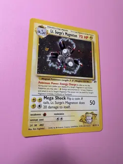 Carte Pokemon Holo Rare TCG Lieutenant Surge's Magneton 8/132 Gym Heroes NM/EX - Image 3