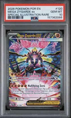 2026 POKEMON PERFECT ORDER PSA 10 MEGA ZYGARDE EX SPECIAL ILLUSTRATION RARE 120 - Image 1