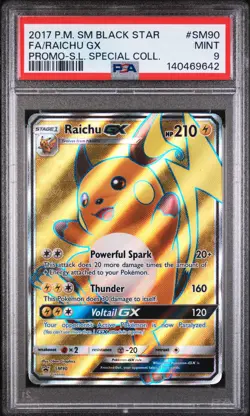 Raichu Gx S.L. Special Collectors Pokemon SM Black Star Promo SM90 PSA 9 - Image 1