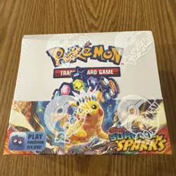 Pokemon TCG: Scarlet & Violet Surging Sparks Booster Box Top Of Box Slight Dip - Image 1