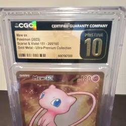CGC PRISTINE 10 Mew Ex 205/165 PRISTINE 10 Gold Metal 151 UPC PROMO Pokemon - Image 4