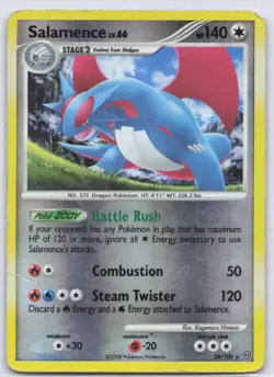 Salamence 24/100 Rare Stormfront Pokemon TCG Reverse Holo HP/DMG - Image 1