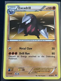 Pokemon TCG Excadrill Holo 56/98 – Emerging Powers Black & White Series - Image 2