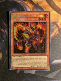 Yu-Gi-Oh! Red Lotus King Flame Crime BLTR-EN028 Secret Rare Near Mint Condition - Image 1