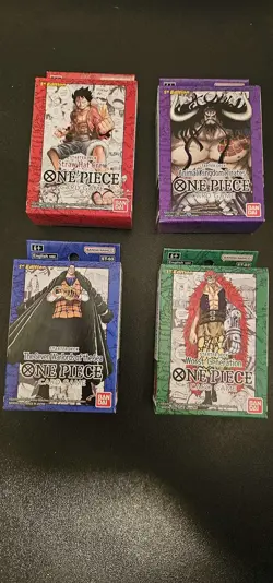 One Piece TCG - 1st Edition-Super Pre-Release Starter Deck set 1-4 sealed in box - Image 1