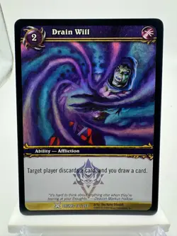 World of Warcraft TCG Foil Promo Drums of War Drain Will - Image 1