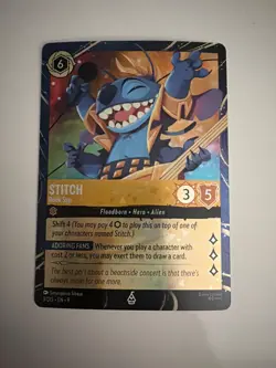 Stitch - Rock Star 3 Disney Lorcana Epcot Promo Cards Holo - Image 1