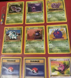 9 Vintage First Edition Pokemon Cards Lot /62 Non Holo 1st Edition - Image 1